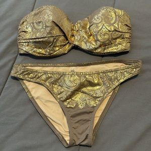 Victorias Secret Gold/Taupe Bikini
